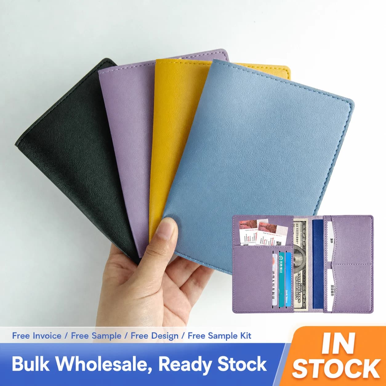 Multi-Functional Passport Holder Large Capacity Pu Leather Passport Holder Travel Document Organizer Slim Passport Cover