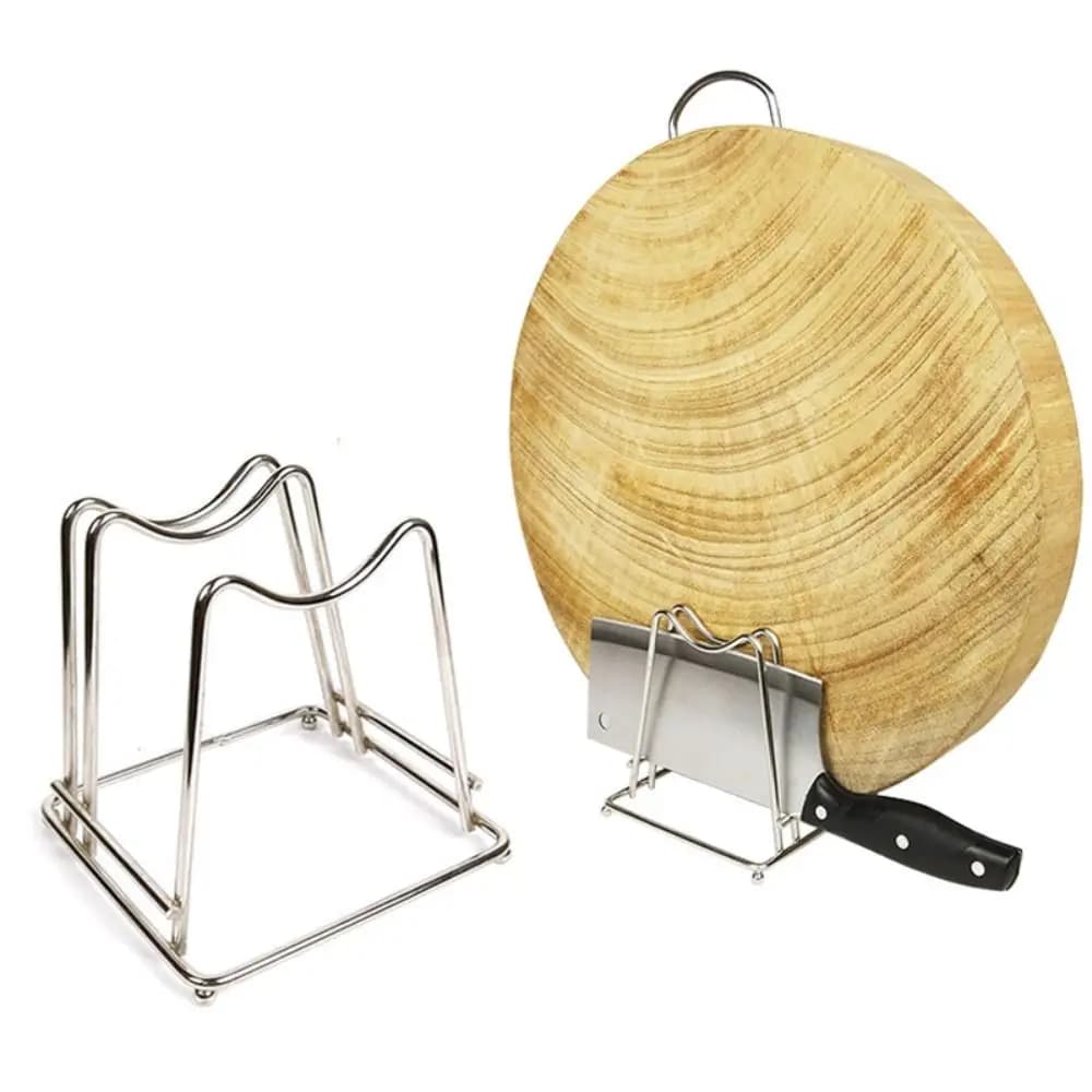 Useful support for multifunctional space saving stainless steel cutter cover for shelves for lid for pots