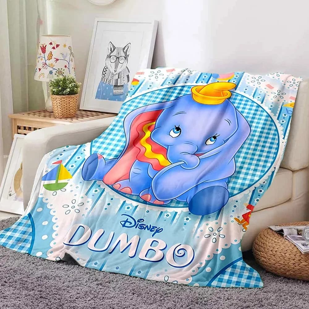 Coperte 3D Morbide e Soffici a Tema Dumbo, Plaid in Peluche per Divano, Ufficio, Picnic, Spiaggia, Spedizione il Giorno Successivo