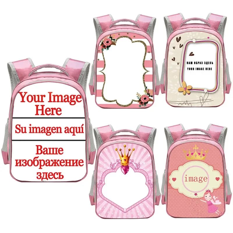 Personalizza la tua immagine/Logo/nome zaino borse da scuola per bambini per ragazze dell'asilo borsa per libri carina zaini per bambini