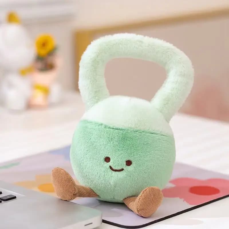 16/20cm simulation dumbbell kettlebell stuffed plush figurines cartoon cute anime pillow birthday gift for kids fun doll