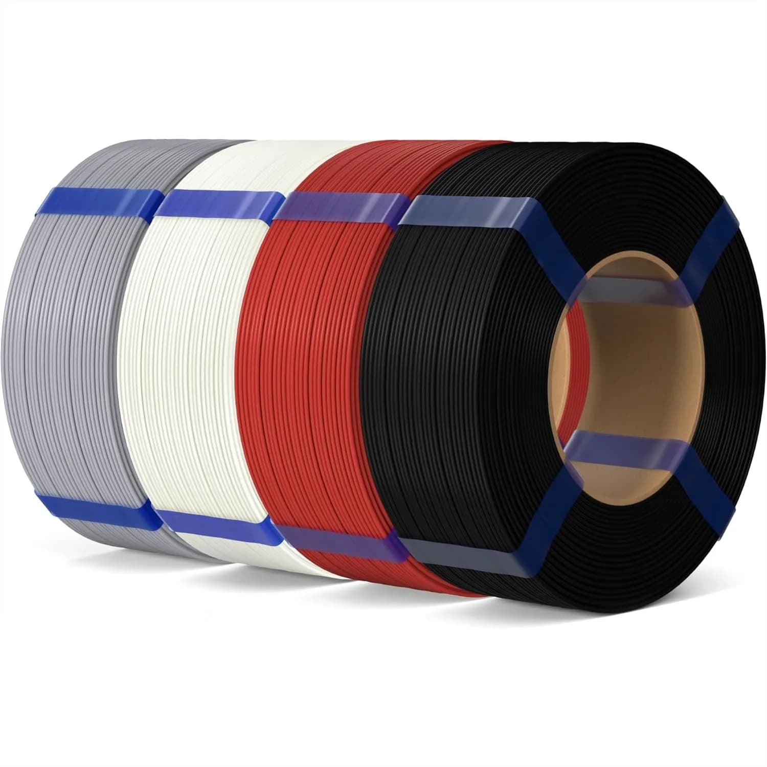 Filamento PLA Basic per Ricarica 1.75mm, Confezione da 4KG, Filamento per Stampante 3D Senza Bobina per Ricarica su Bobina Riutilizzabile, Precisione Dimensionale