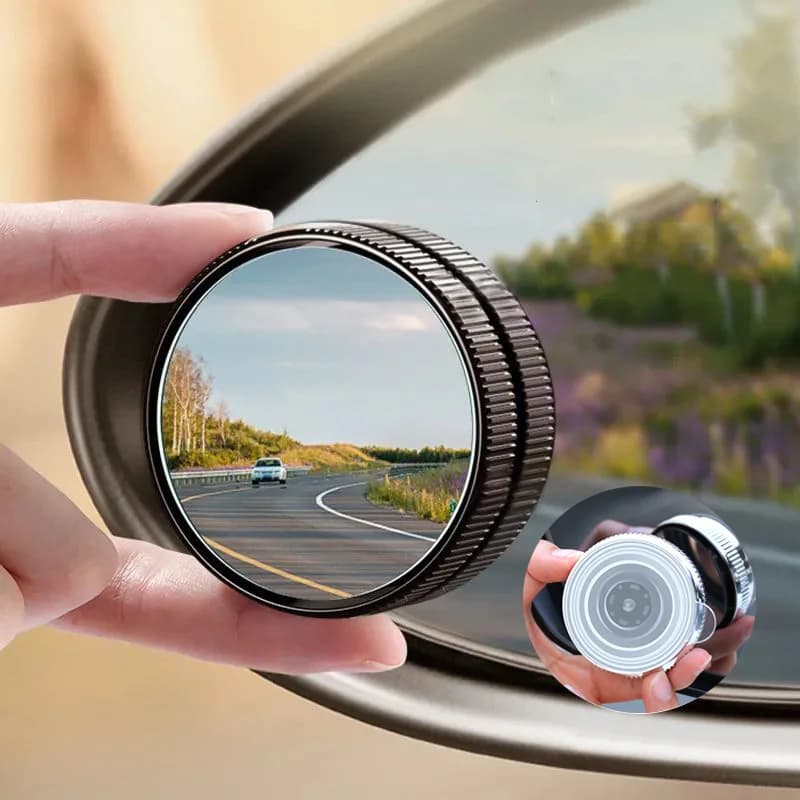 2PCS Car Rearview Mirrors 360 Blind Spot Mirror Adjustable Round Frame Wide-angle Rearview Auxiliary Convex Mirror