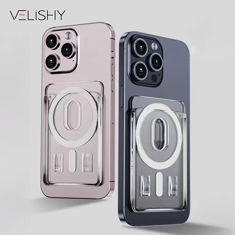 Clear Wallet Magnetic For Phone 15 Pro Max 14 12 13 For S24Ultra S23 Magnet Card Holder Phone Bag Accessories