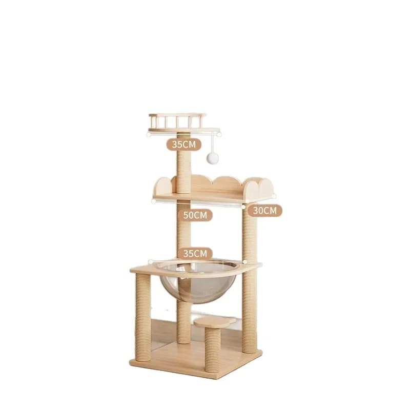 Solid Wood Cat Climbing Frame Wall Mounted Scratching Board Cat Nest Integrated Big Cat No Area