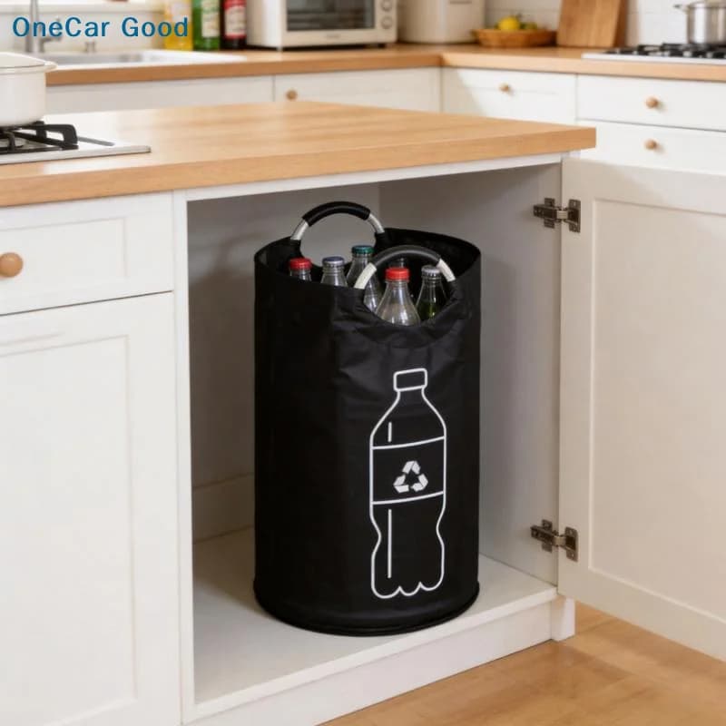 New 82L Empty Bottle Storage Basket Folding With Aluminum Handle Wastewater Bottle Collector Bag Large Capacity Recycling Bin