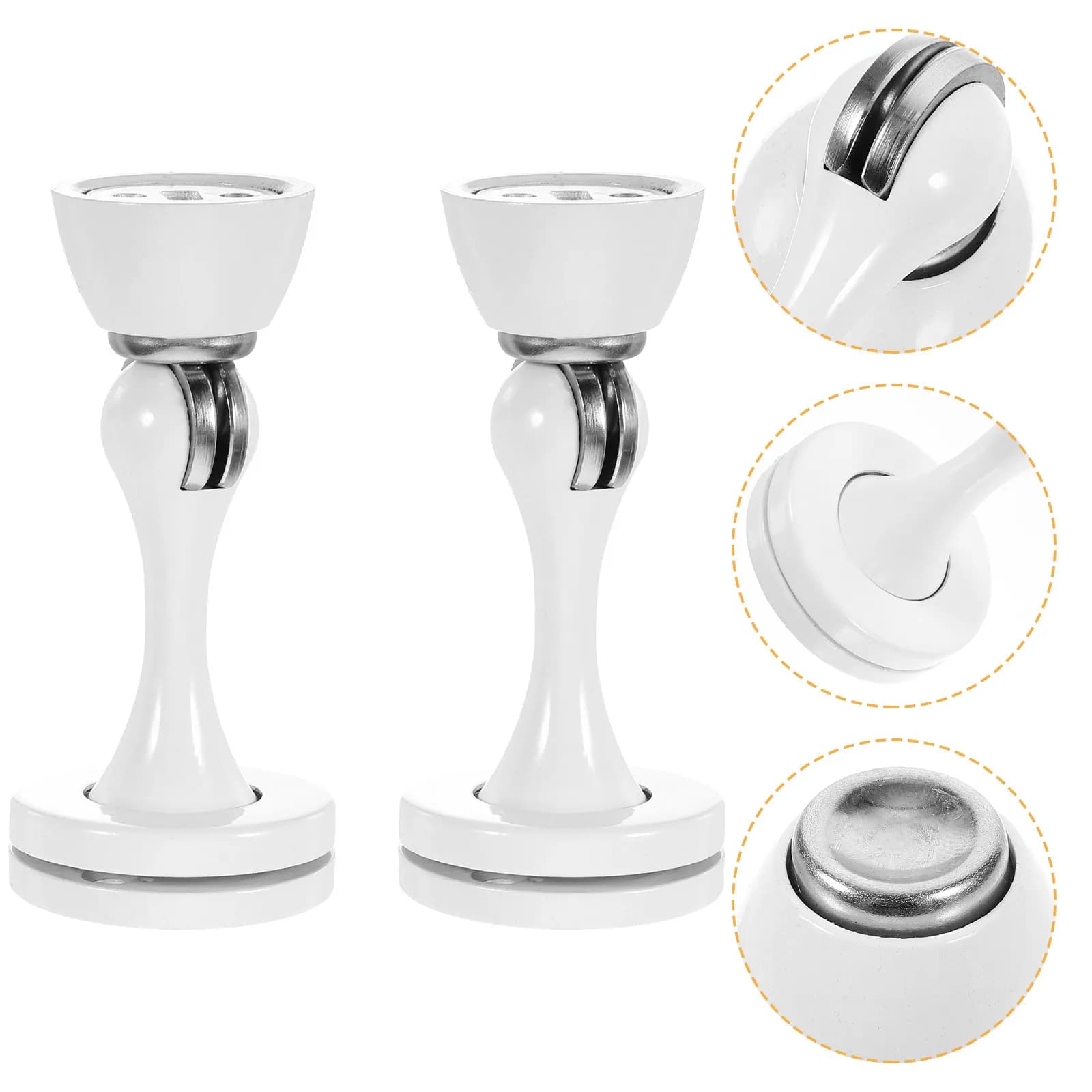 2Pcs Stainless Steel Magnetic Door Stoppers Floor Mount Heavy Duty Safety Windproof Door Stopper for Home Office Shop