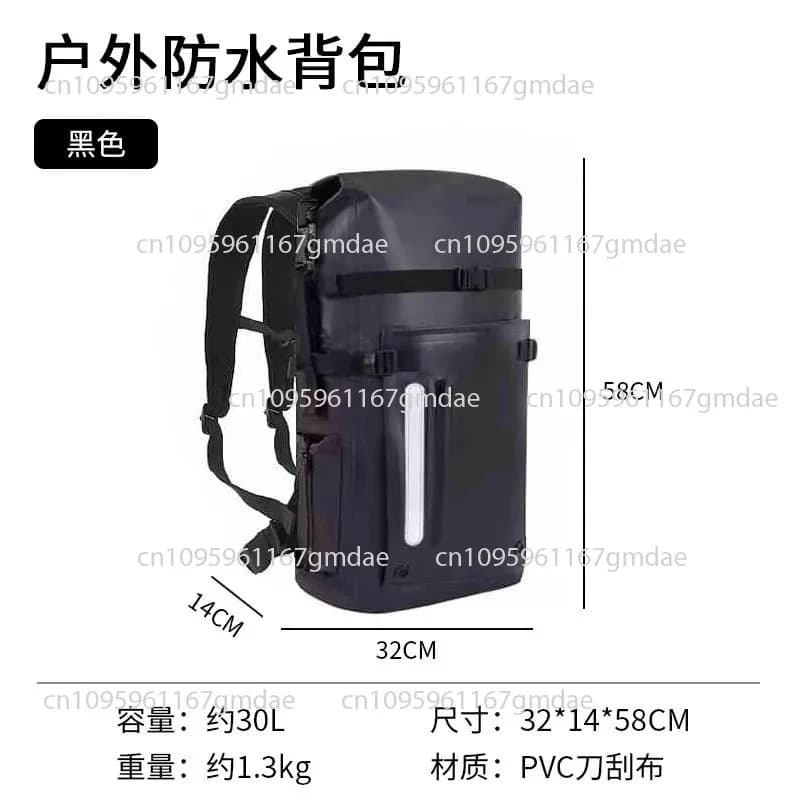 Outdoor waterproof backpack for diving, swimming, river tracking, snorkeling, travel, storage, dry and wet separation, trekking bag