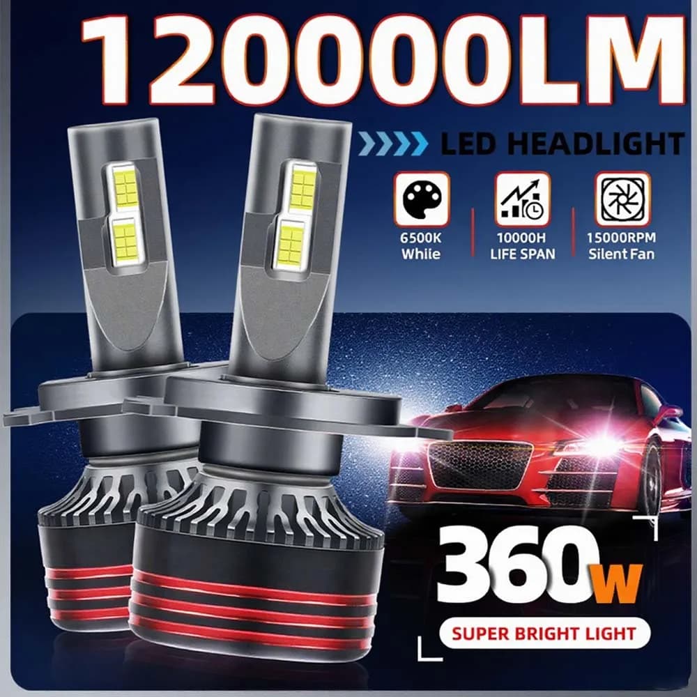 Lampadine per fari a LED 360W H11 120000LM Super Bright H1 H7 Canbus Auto CSP 3570 H4 9004 9007 9005 HB3 9006 HB4 H13 Lampada per auto 6500K