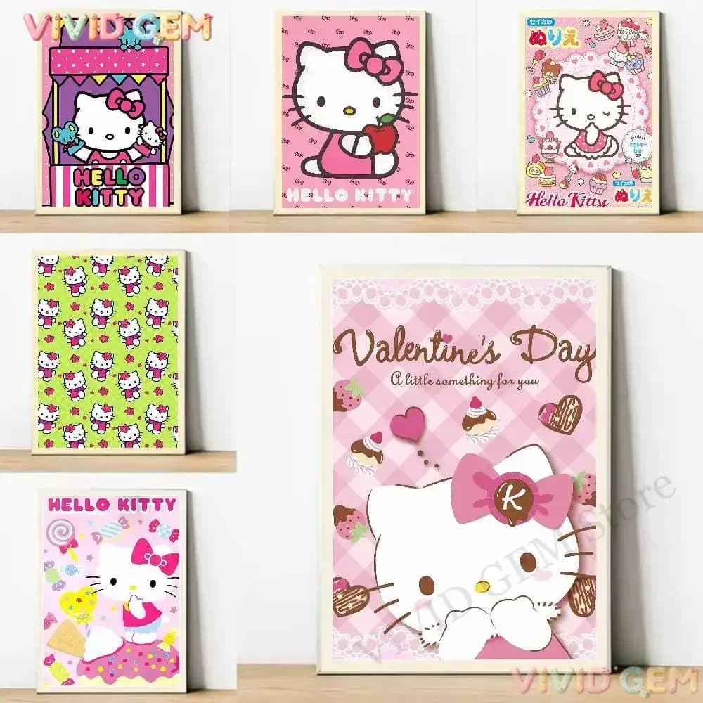 VIVID GEM Sanrio Kawaii Cartoon Themed 5D DIY Diamond Painting Beginner Diamond Painting Kit Diamond Embroidery Stress Relief