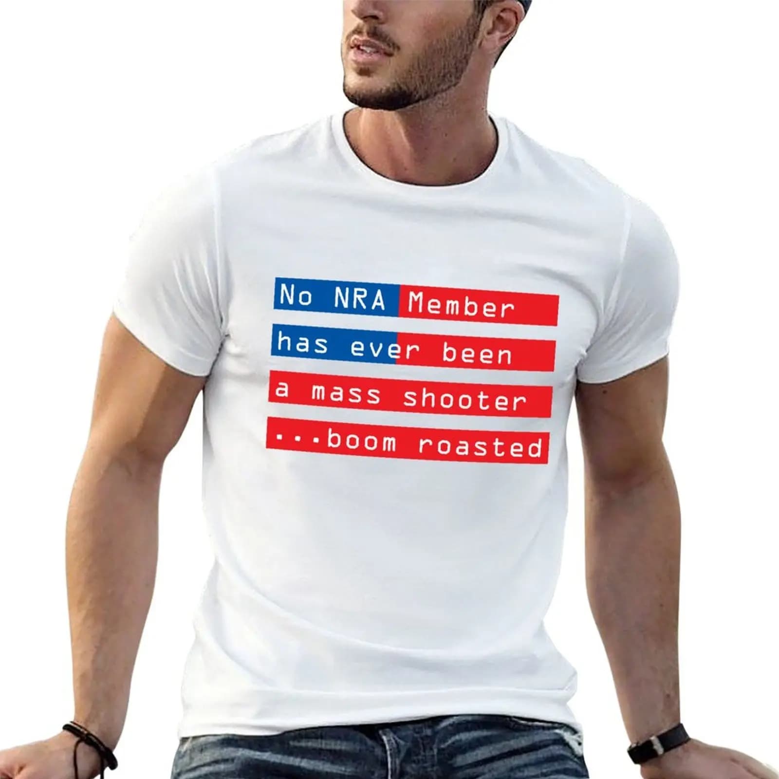 I membri della NRA non hanno mai commesso un omicidio di massa - T-shirt con citazione di Mike Huckabee, magliette divertenti, t-shirt in cotone, t-shirt casual da uomo