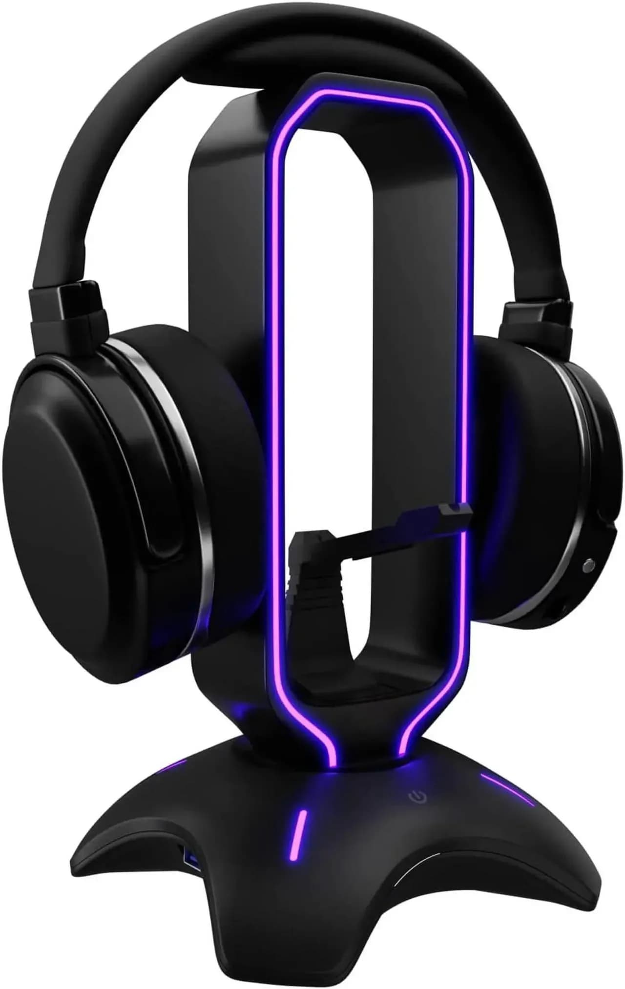 Supporto per cuffie RGB e supporto per cuffie da gaming da scrivania con porta cavo mouse e hub USB 3.0 per Xbox, PS4, PC