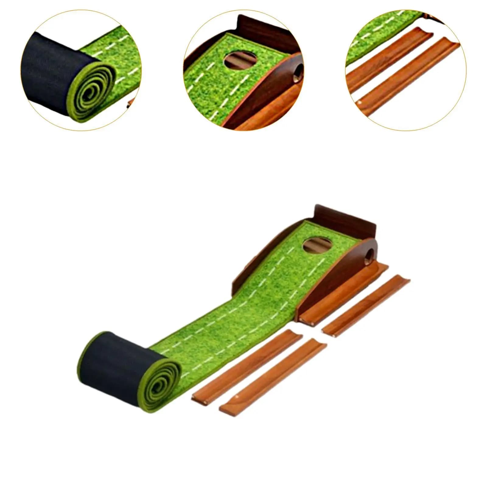 Golf Putting Green Mat Pad Professional Portable Practicing Gift Golf Training Aid Automatic Ball Return Function for Outdoor