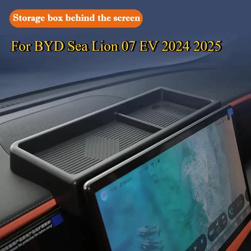 Per BYD Sea Lion 07 EV 2024 2025 Schermo di navigazione Scatola di immagazzinaggio posteriore Pannello strumenti Vassoio portaoggetti Accessori per organizzatore auto