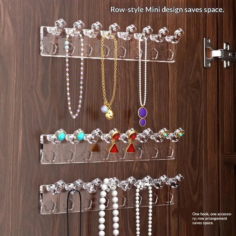 .Hot Sale-Wall-Mounted Acrylic Jewelry Storage Rack 3Pcs,Flower Style Holder For Earrings And Necklaces 2026