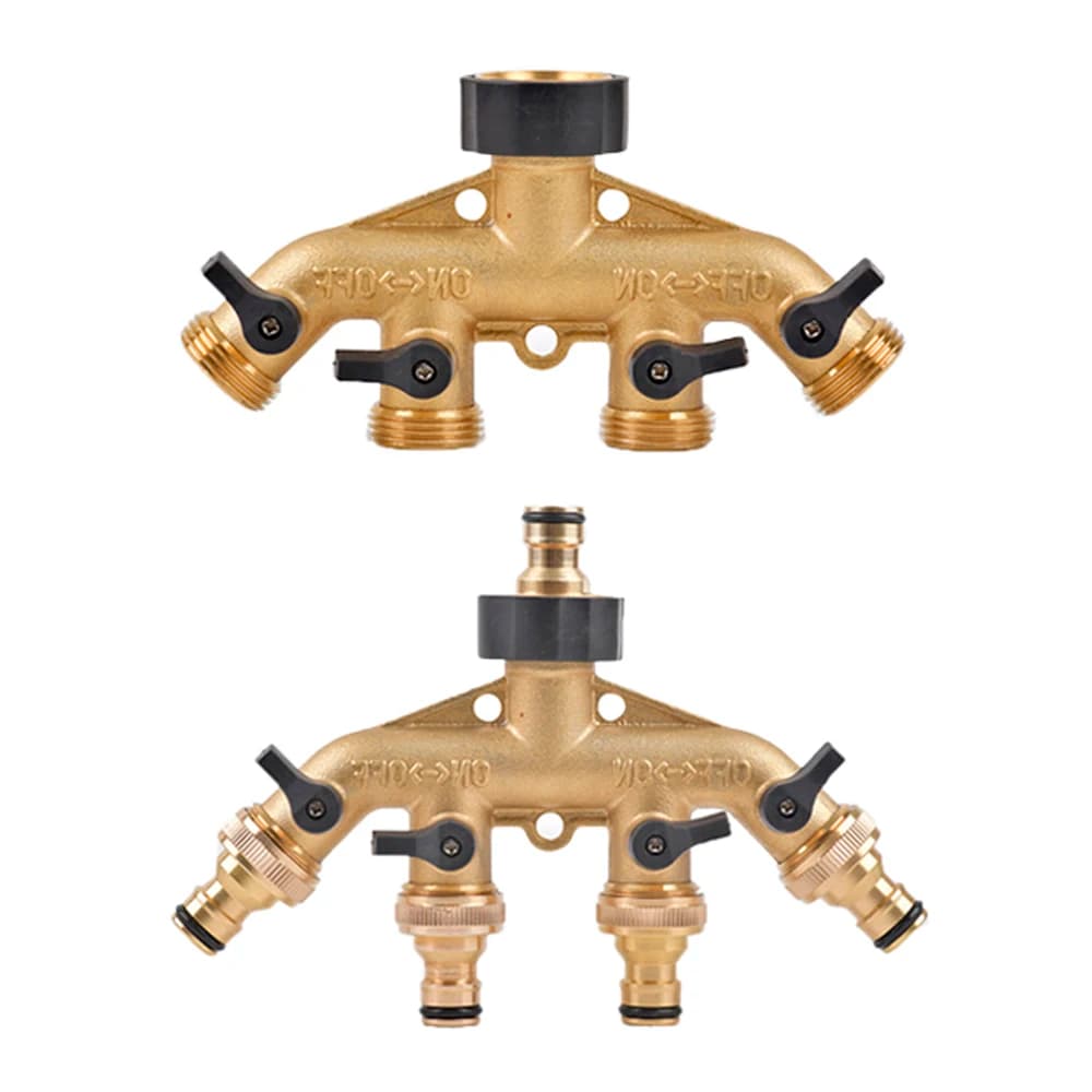3/4 Inch Brass Garden Faucet Y Type Watering Connectors for Outdoor Faucet