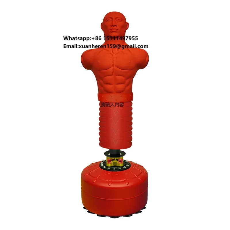 Sacco da Boxe Verticale AK in Silicone a Forma Umana, Attrezzatura Fitness per Arti Marziali con Supporto per Caviglia