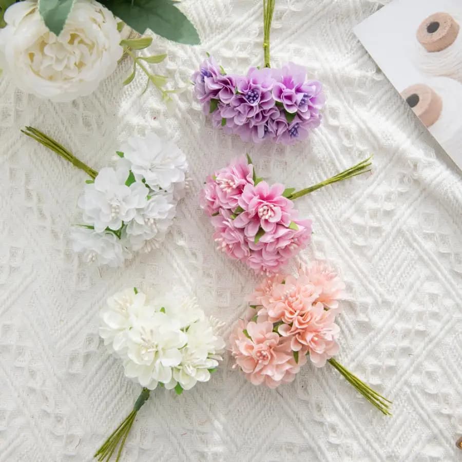 Bouquet di Fiori Artificiali con Stami, Decorazione per Matrimoni, Feste, Regali Fai-da-Te, Ornamenti per Tavoli, Ghirlande Colorate per Casa e Stanze
