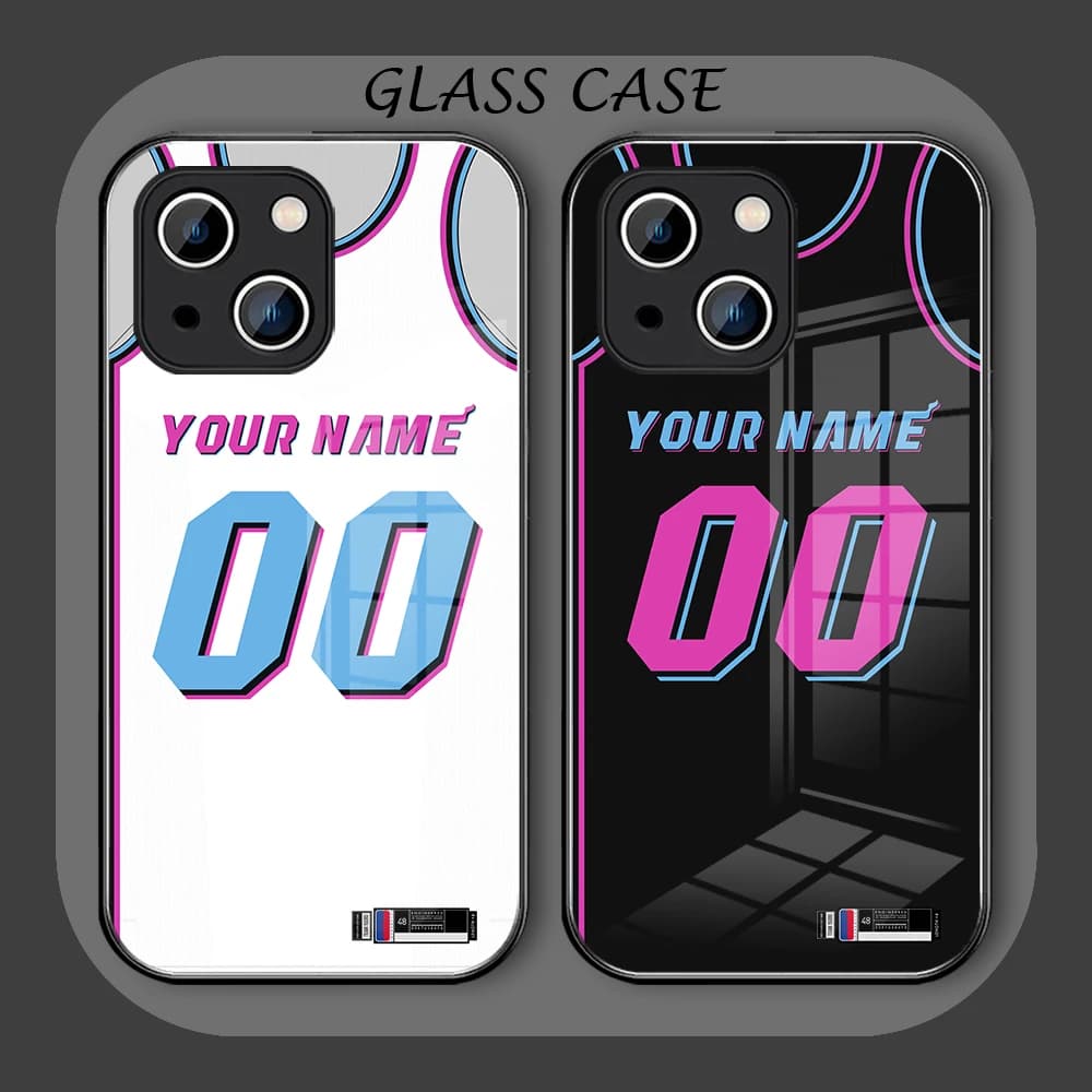 Custodia in Jersey da basket Miami per iPhone 15 14 Pro Max 13 12 11 Mini X XS XR 7 8 6S Plus SE