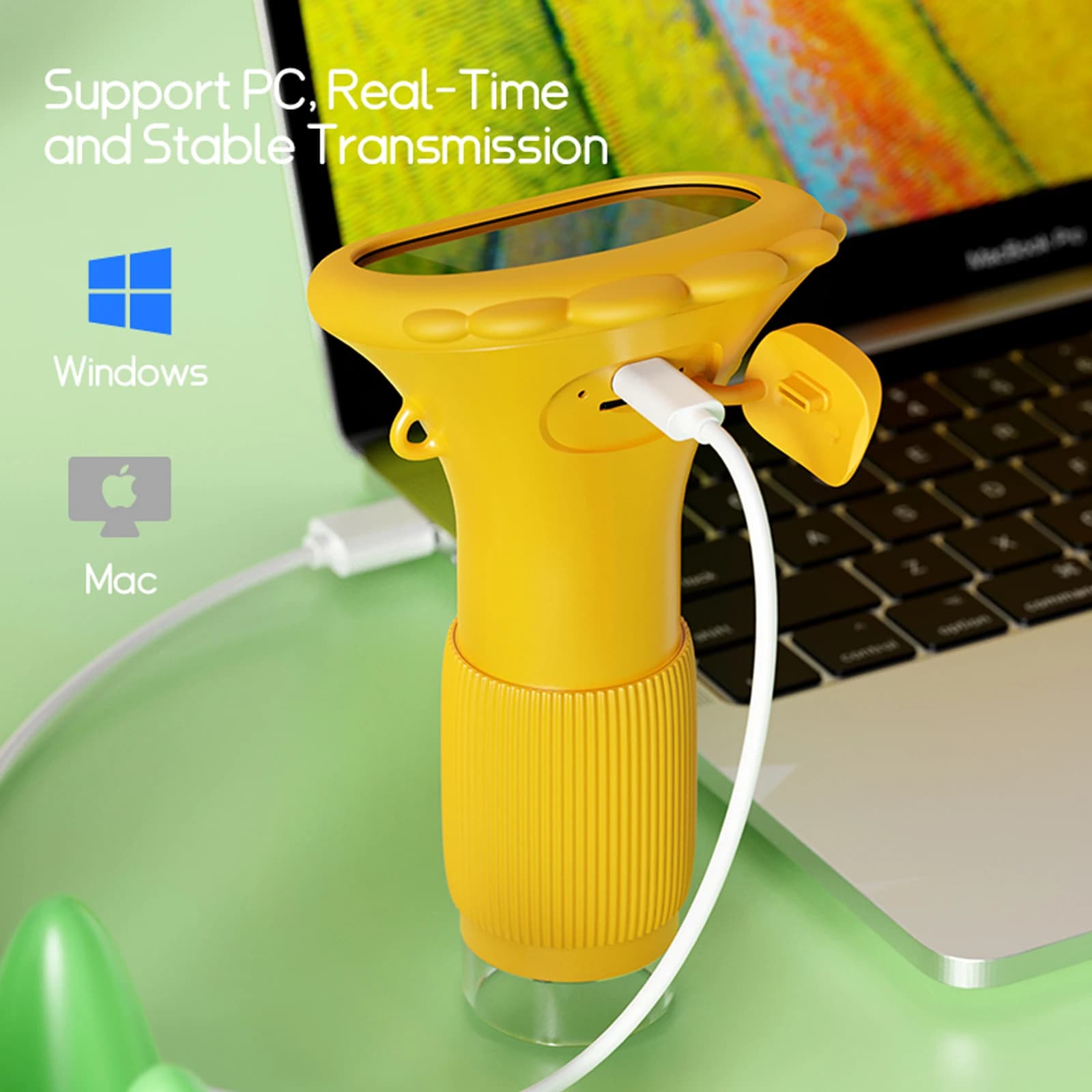 1000X Digital Microscope for Kids 4K 2.0" IPS Screen Handheld Microscope HD Mini Microscopes Magnifier for Girls Boys Gifts