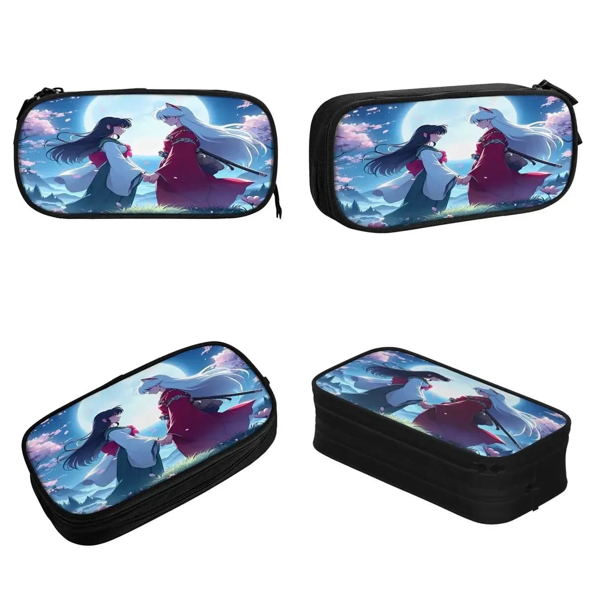 Inuyasha Kagome Higurashi Astucci per matite Anime Manga Astuccio per penne per ragazza Ragazzo Borse di grande capacità Studenti di cancelleria scolastica