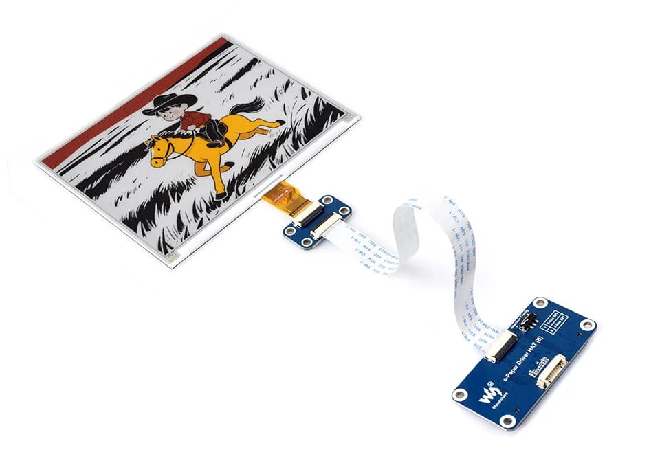 4 color E-Paper display from 5.83 inch, 648x480 red/yellow/black, very low power SPI for Raspberry Pi/ESP32/Arduino