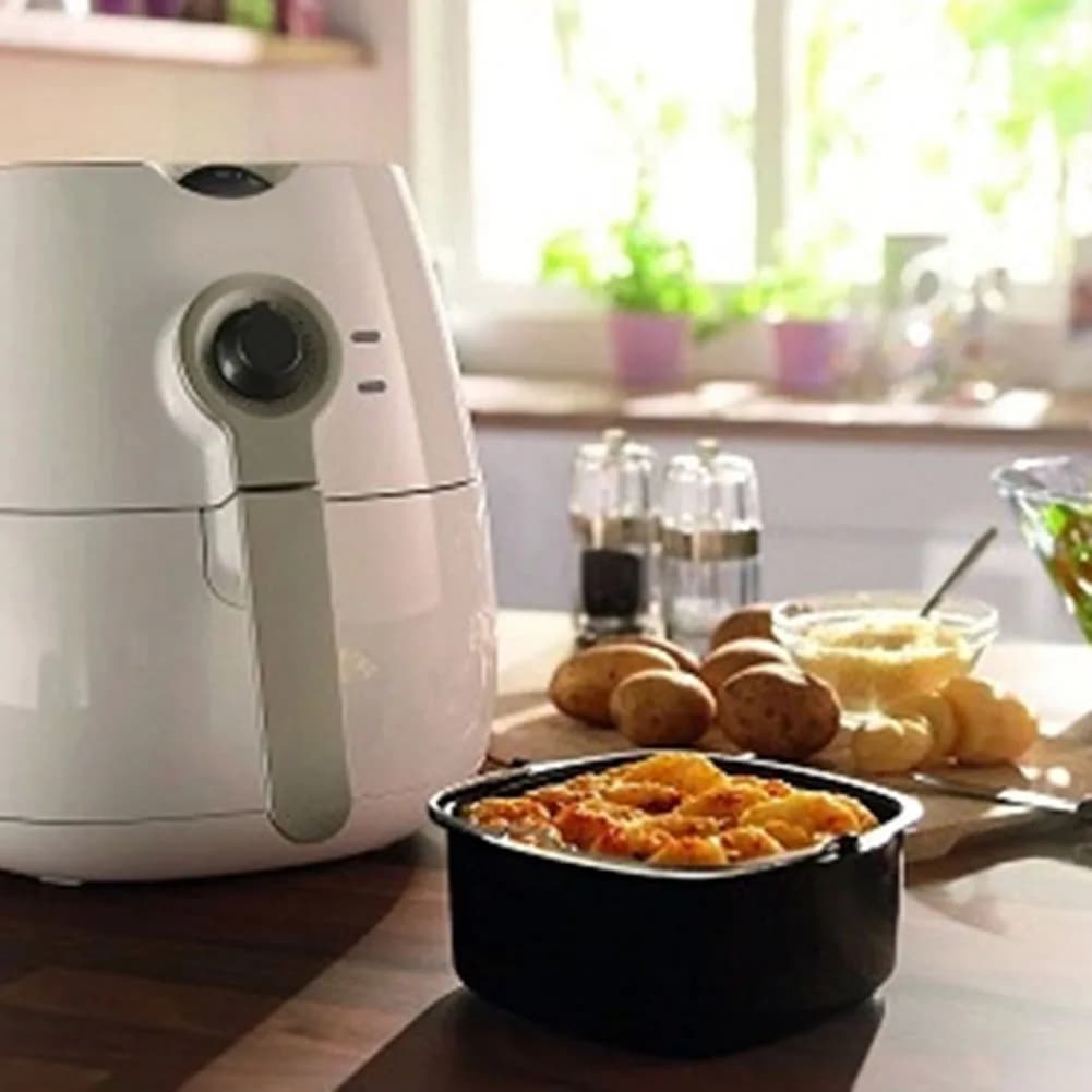 Air fryer accessories set - Square cake baskets, square cake baskets 7", 7.5", 8", size, black kitchen air fryer pans