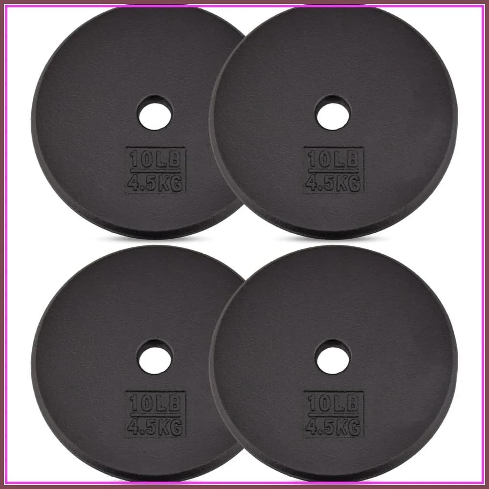 Piastra Pesi Standard da 1 Pollice in Ghisa per Allenamento della Forza - Pesi Multipli: da 5LB a 25LB (Singolo e Set da 4)