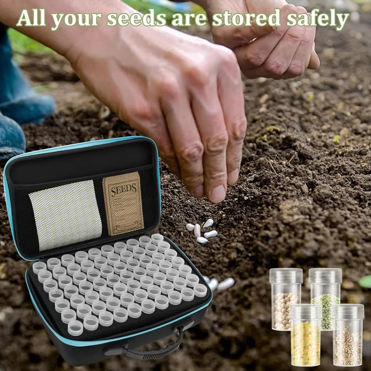 2026 Trend Plastic Seed Storage Organizer Box Clear Sorting Seed Storage Container with Tweezer Funnel and Sticker for Flowers