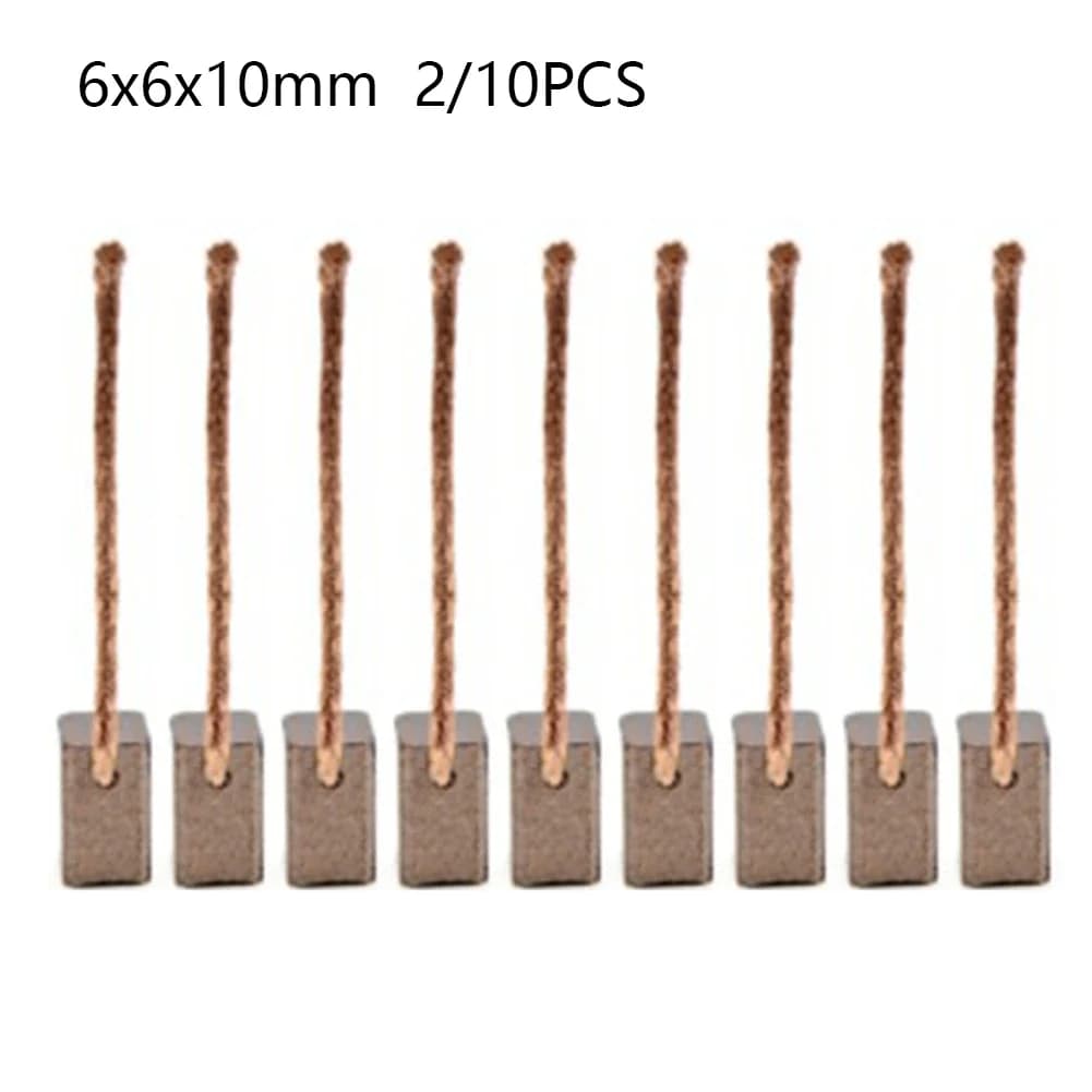 2 10Pcs 6x6x10mm Carbon Brush For Automotive Blower Fan Windshield Wiper Window Lift Motor Replacement Power Tool Parts Accessor