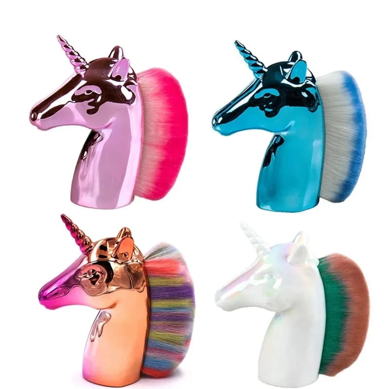 Spazzola per polvere per unghie unicorno Accessori per unghie Rimuovi spazzola per polvere per manicure Spazzole per pulizia gel per unghie Pennello per trucco Strumenti per manicure