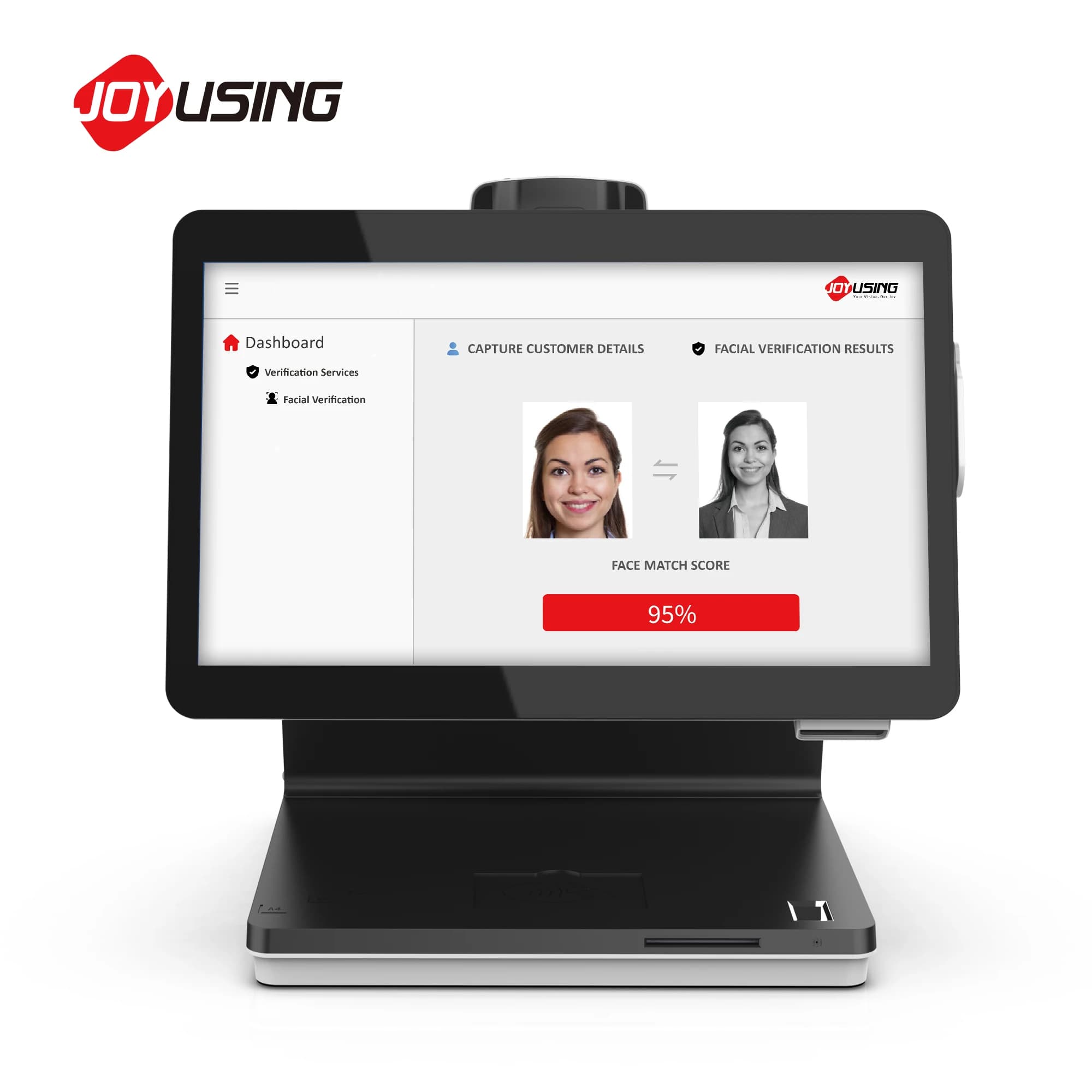 Terminale biometrico desktop intelligente con riconoscimento facciale a doppio touchscreen All in funzione: lettore di impronte digitali, lettore di schede IC NFC
