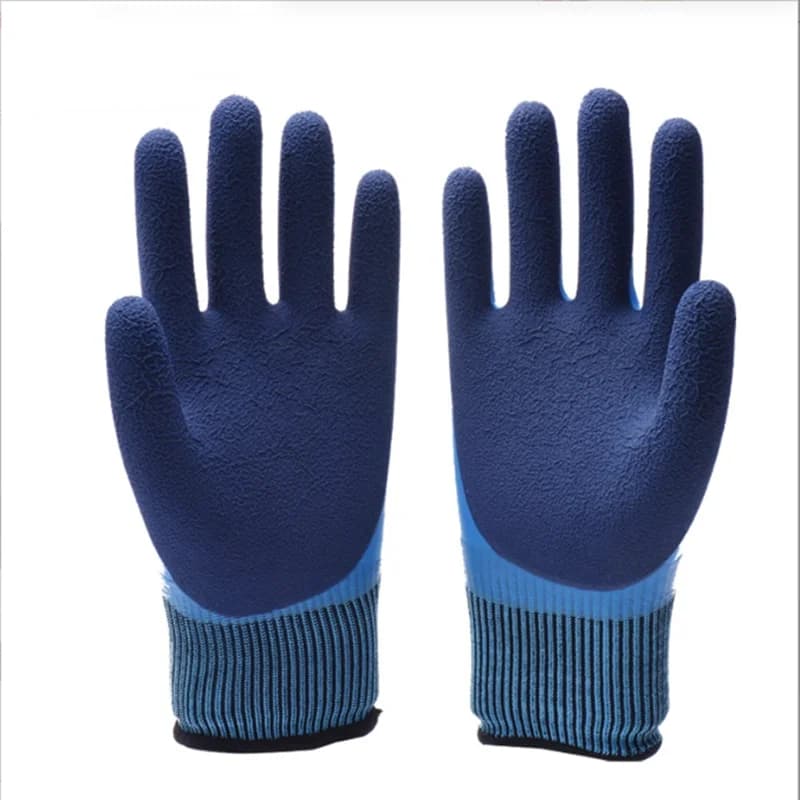 I guanti resistenti all'usura e caldi per la protezione del lavoro sono a doppio strato impregnato con gomma impermeabile antiscivolo e pratico