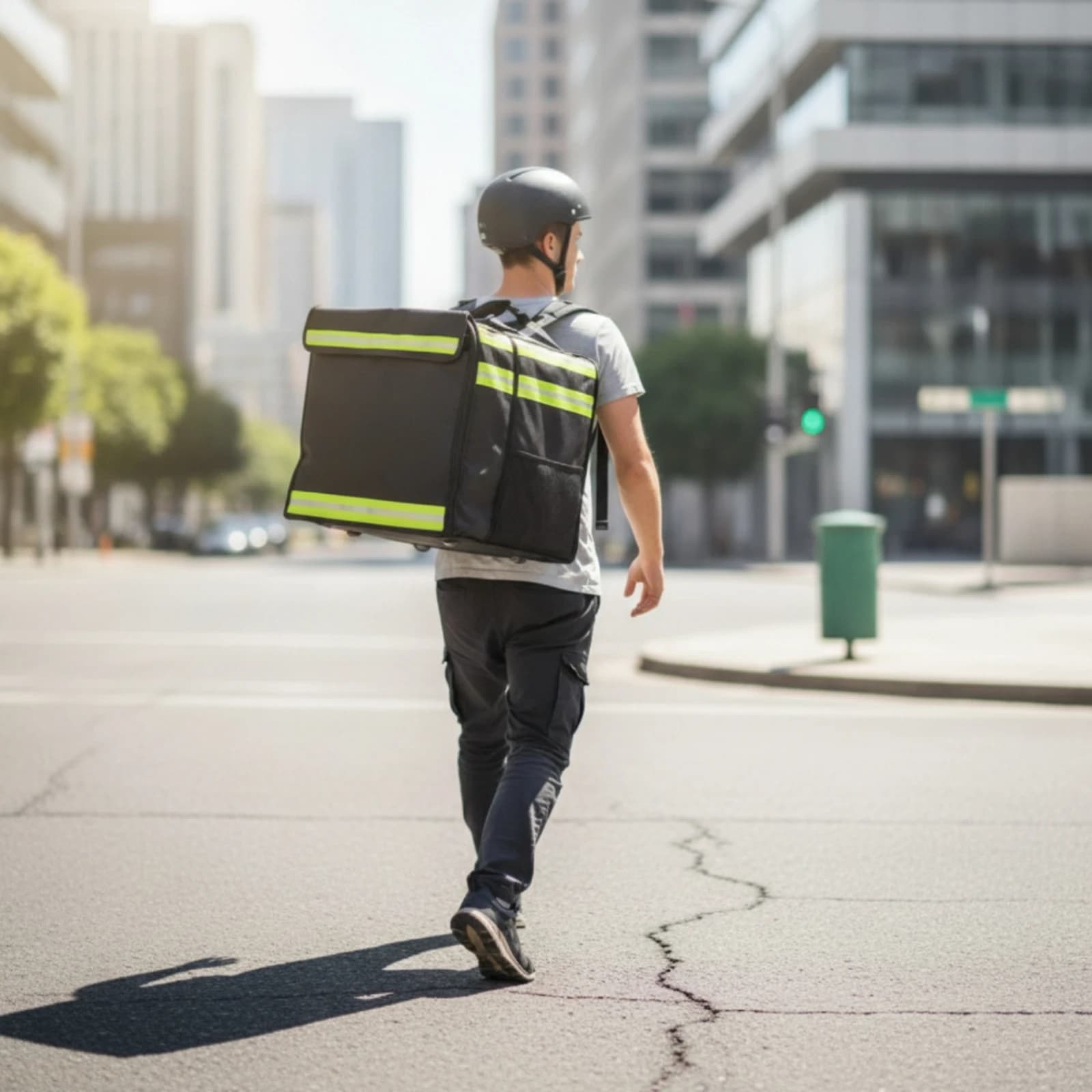 Food Delivery Backpack with Dividers Expandable Food Delivery Backpack with Reflective Strip Thermal Padded for Couriers