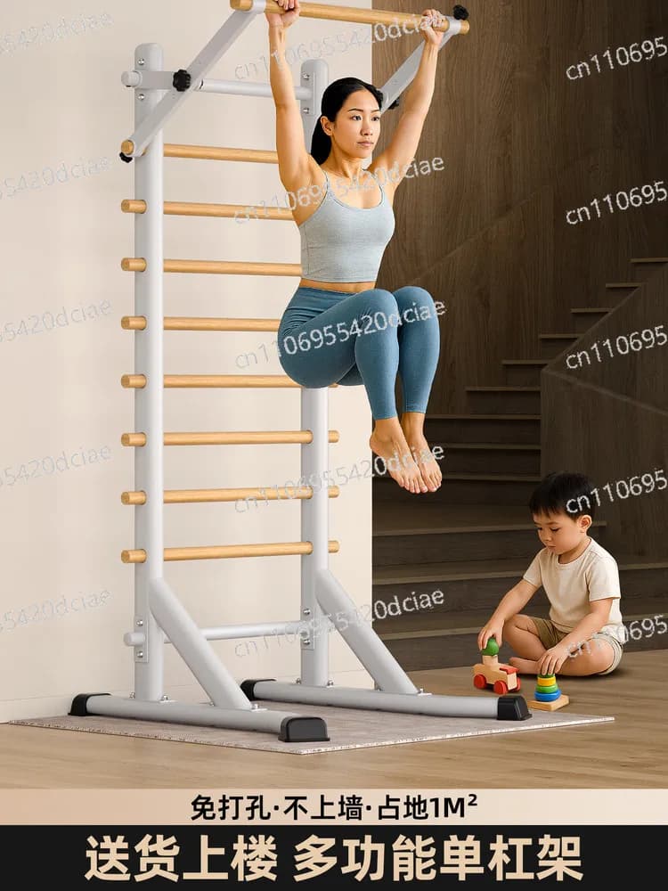 Barre da Parete Multifunzionali, Stazione per Trazioni per Allenamento Domestico, Rack per Fitness Senza Foratura