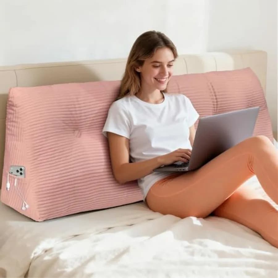 Cuscino per Testiera del Letto per Raddrizzarsi, Misura Queen, Cuscino Triangolare di Supporto per Letto e Divano, Ideale per la Lettura