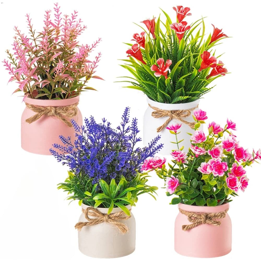 Artificial Small Plants with Pot Fake Plant for Home Living Room Bedroom Entrance Cabinet Office Tabletop Windowsill Decoration