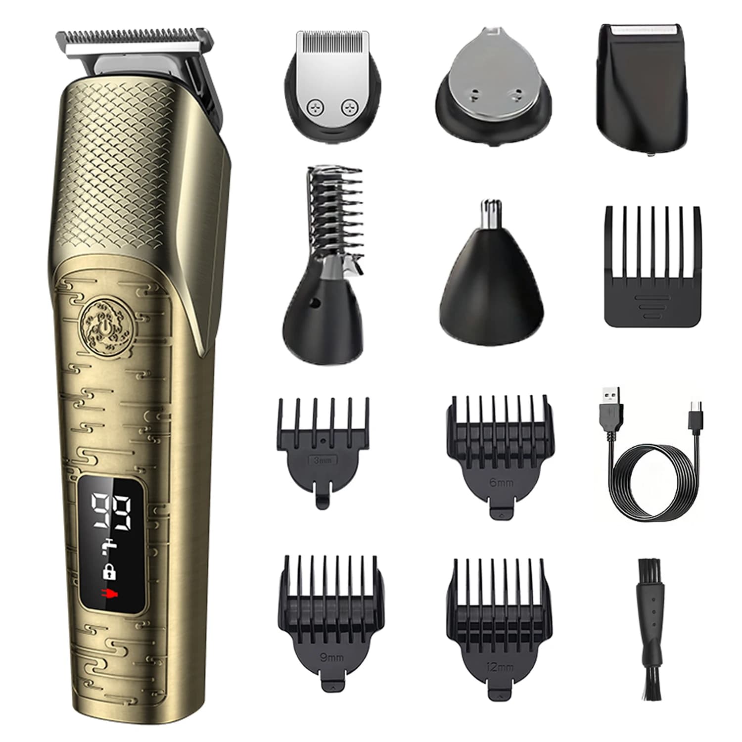 Beard Trimmer for Men, Electric Razor Beard Trimming Kit with Mustache Nose Ear Body Facial, Shaving Kit for Cordless Hair Trimmer, Hair Clippers, Gifts for Men