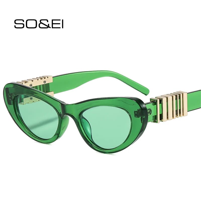 SO&EI New Cat Eye Women Sunglasses Fashion Gradient Mirror UV400