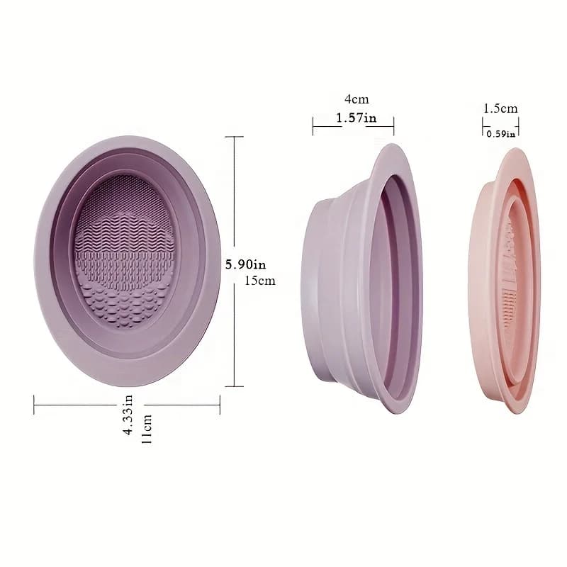 1pc Multi-functional Silicone Makeup Brush Folding Cleaning Bowl Brushes Powder Puff Beauty Washing Scrubber Pad Makeup Tools