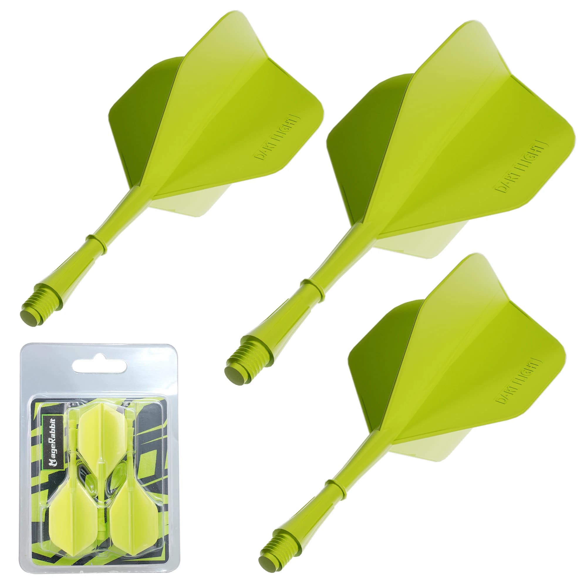Voli e aste per freccette MageRabbit 3 pezzi Accessori professionali 2 in 1 per freccette in acciaio/punta morbida modellate di precisione Nero/Blu/Verde