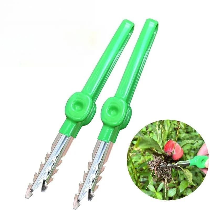 Stainless Steel Gardening Tweezers Picking Tongs Home Farm Tool Weeding Flower Planting Seedling Seed Clamping Garden Care