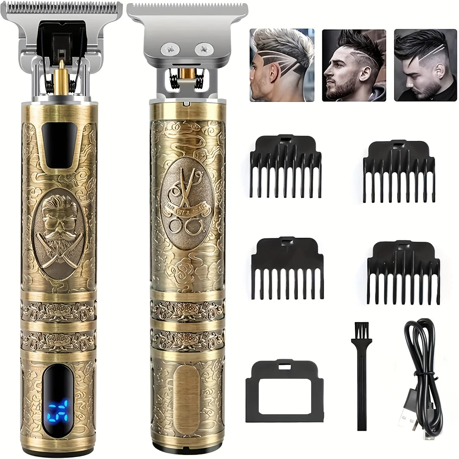 Electric Haircut with LCD Display Oil Head Haircuts Haircuts Barba Trimmer Rechargeable USB Razor for Man Father