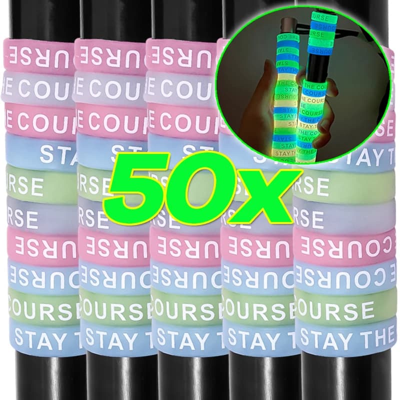 Night Aperture Fishing Rod Anti-slip Ring Silicone Winding Ring Bicycle Fishing Rod Handle Sleeve Slingshot Skipping 10-50pcs