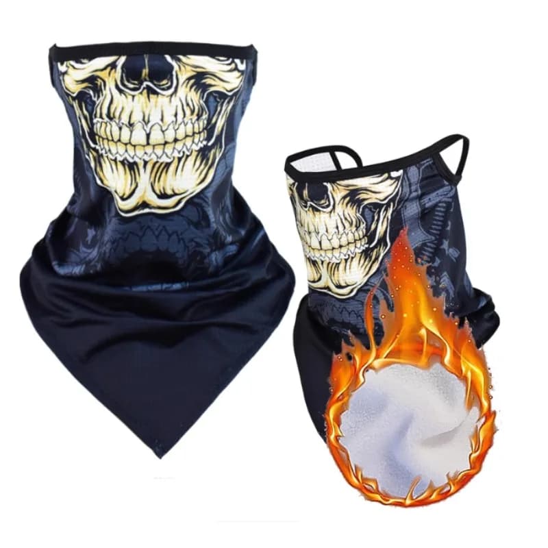 Occhiali da sci per moto invernali Design personalizzato con teschio Scaldacollo caldo antivento, resistente al freddo con paraorecchie