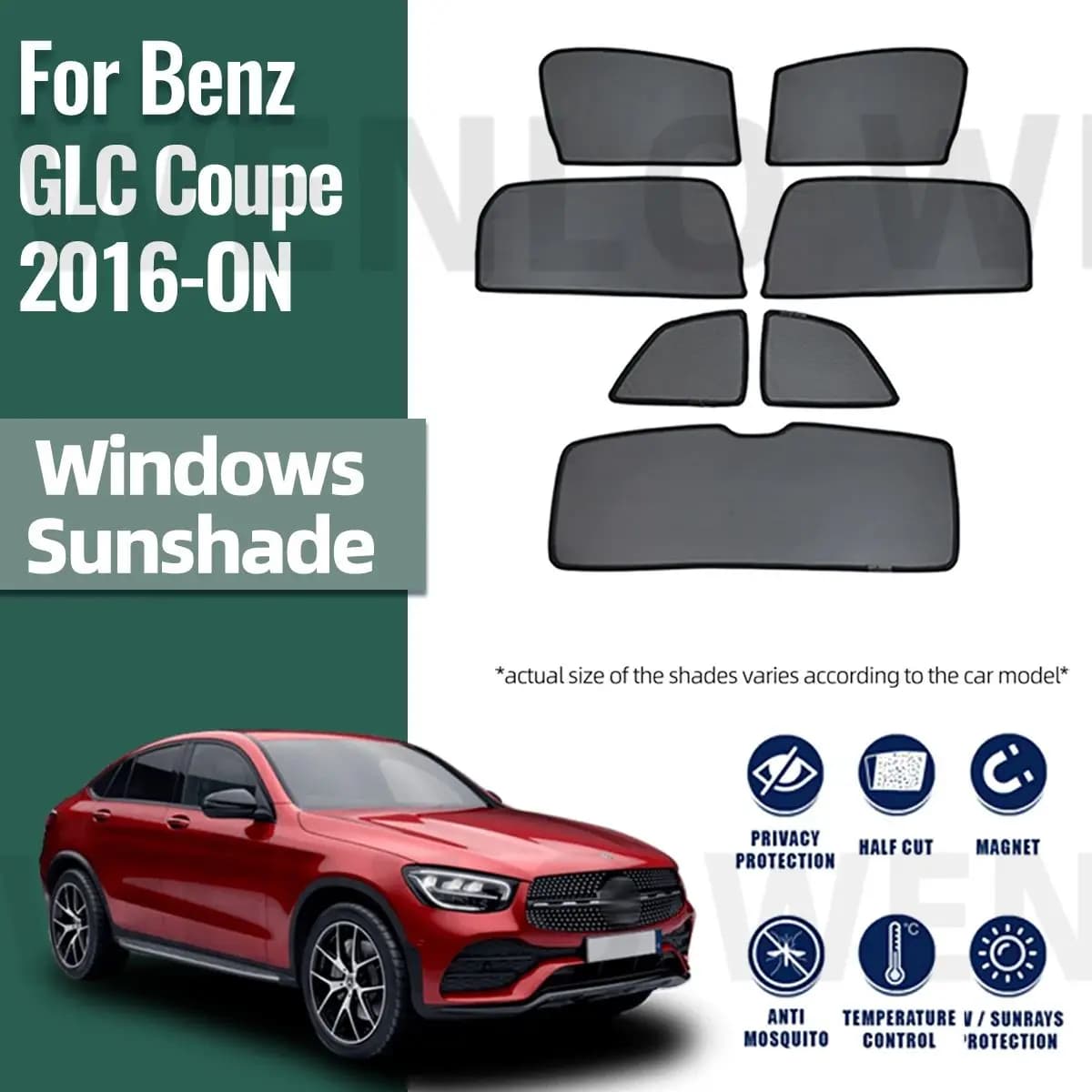 Per Mercedes Benz GLC Coupe 2017-2023 finestrino laterale dell'auto parasole parabrezza parasole protezione solare parasole tende per bambini