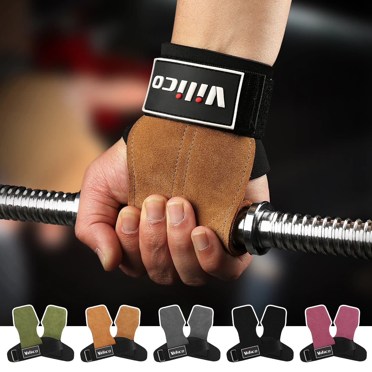 Wrist Palm Protection Training Gloves Anti Slip Wear Resistant Gloves for Deadlift Weight Lifting Gym Workout