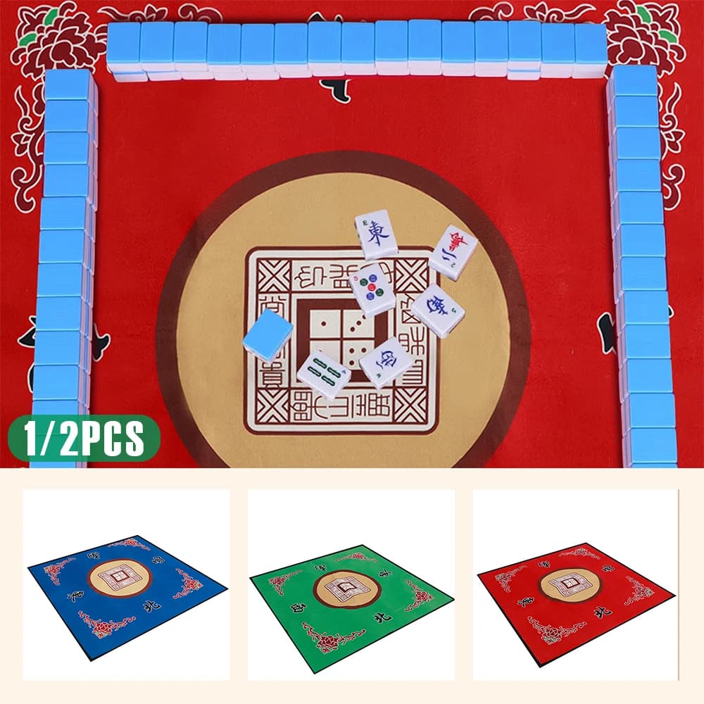 80x80 cm Grande Mahjong Zerbino Anti-Rumore Toard Gioco Tavolo Zerbino Poliestere Antiscivolo Mahjong Accessorio Tovaglia per la Festa di Gioco a Casa