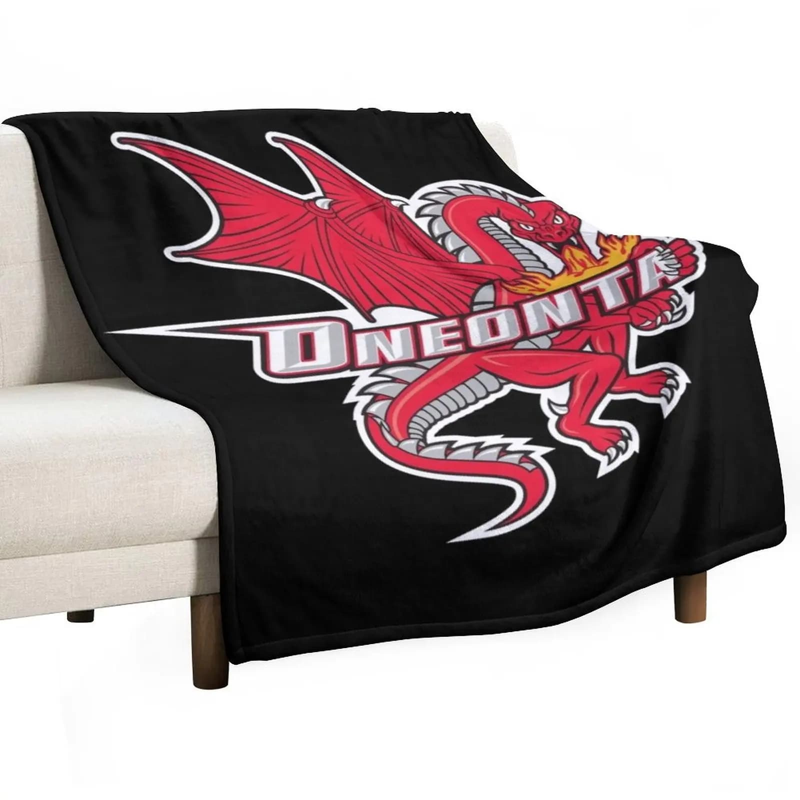 SUNY Oneonta red dragons Throw Blanket Thermal Thins Retros Decorative Throw Sleeping Bag Sofa Blankets