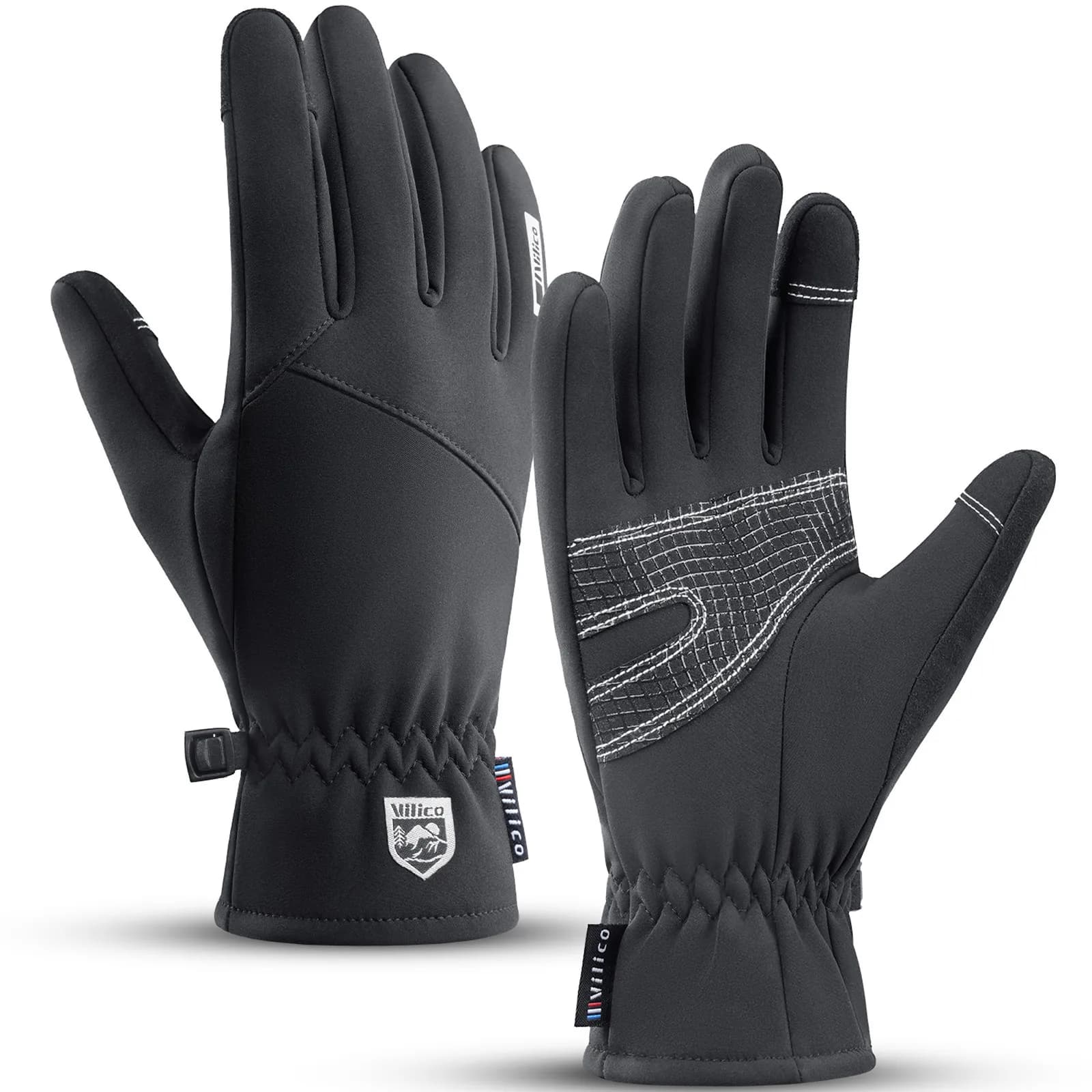 Guanti da ciclismo impermeabili invernali da uomo sport all'aria aperta corsa moto sci Touch Screen guanti in pile antiscivolo caldo dita intere